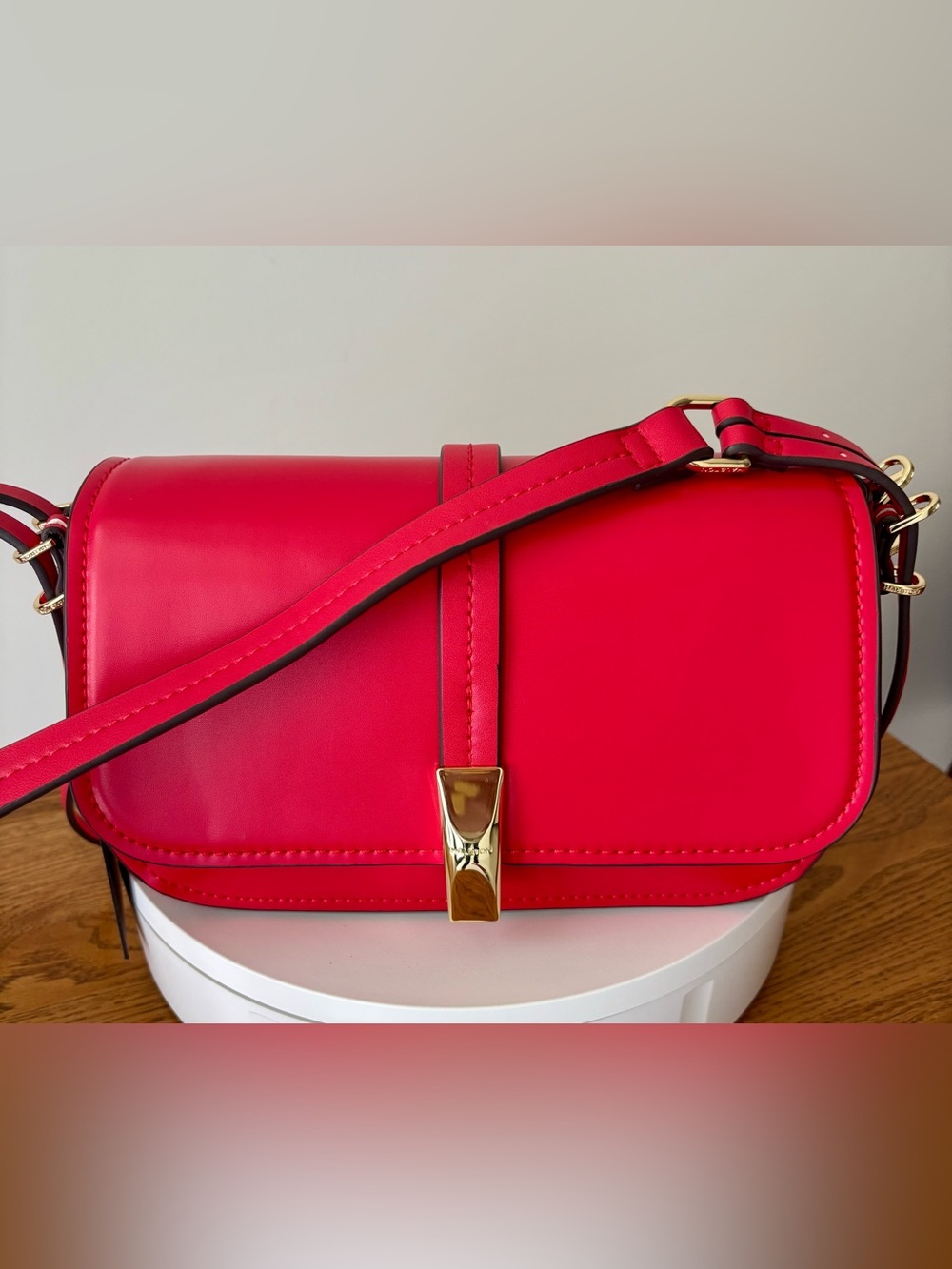 Halston Freya Red Crossbody Bag with Gold Accent